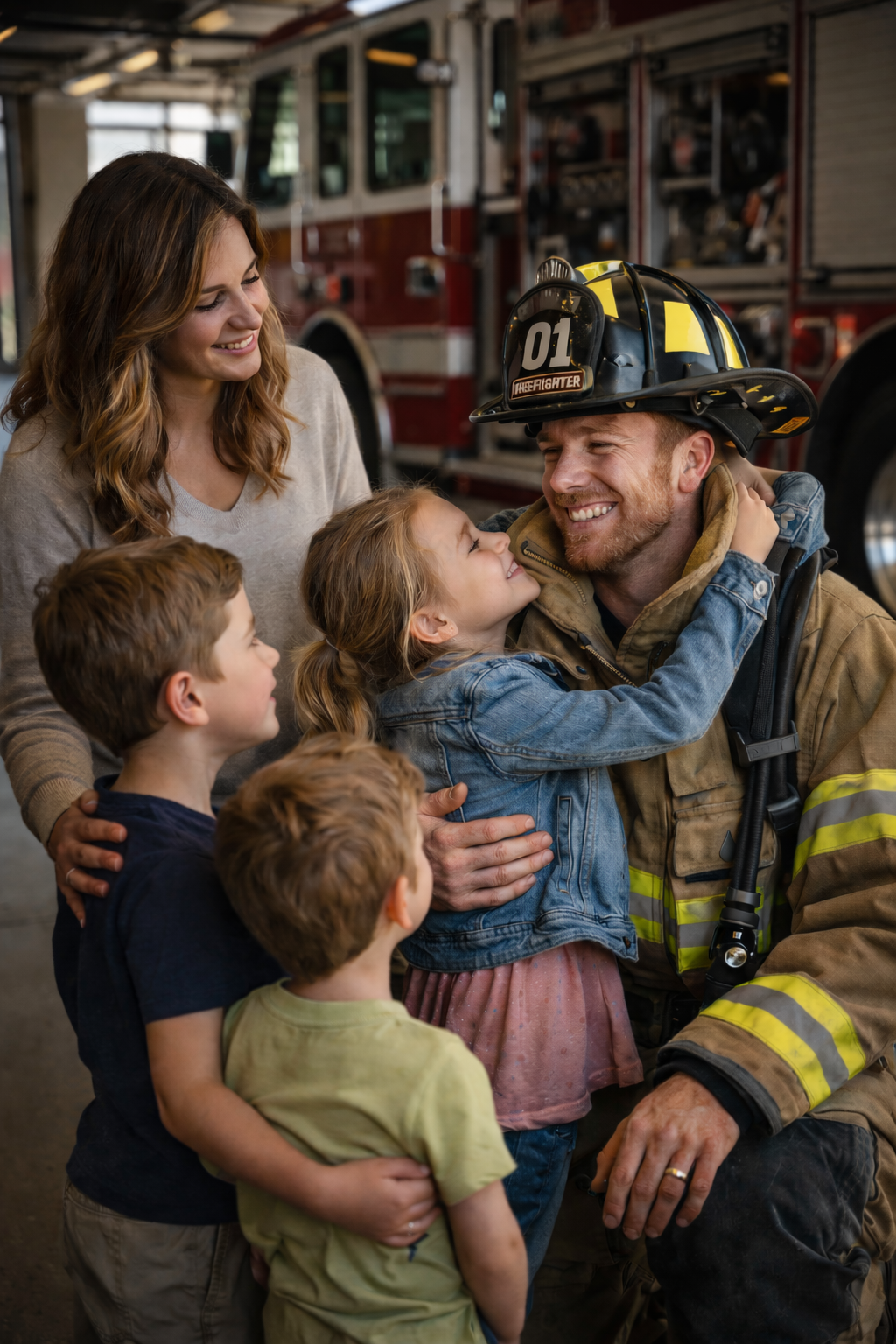Fire station visit with Uniform Families Foundation