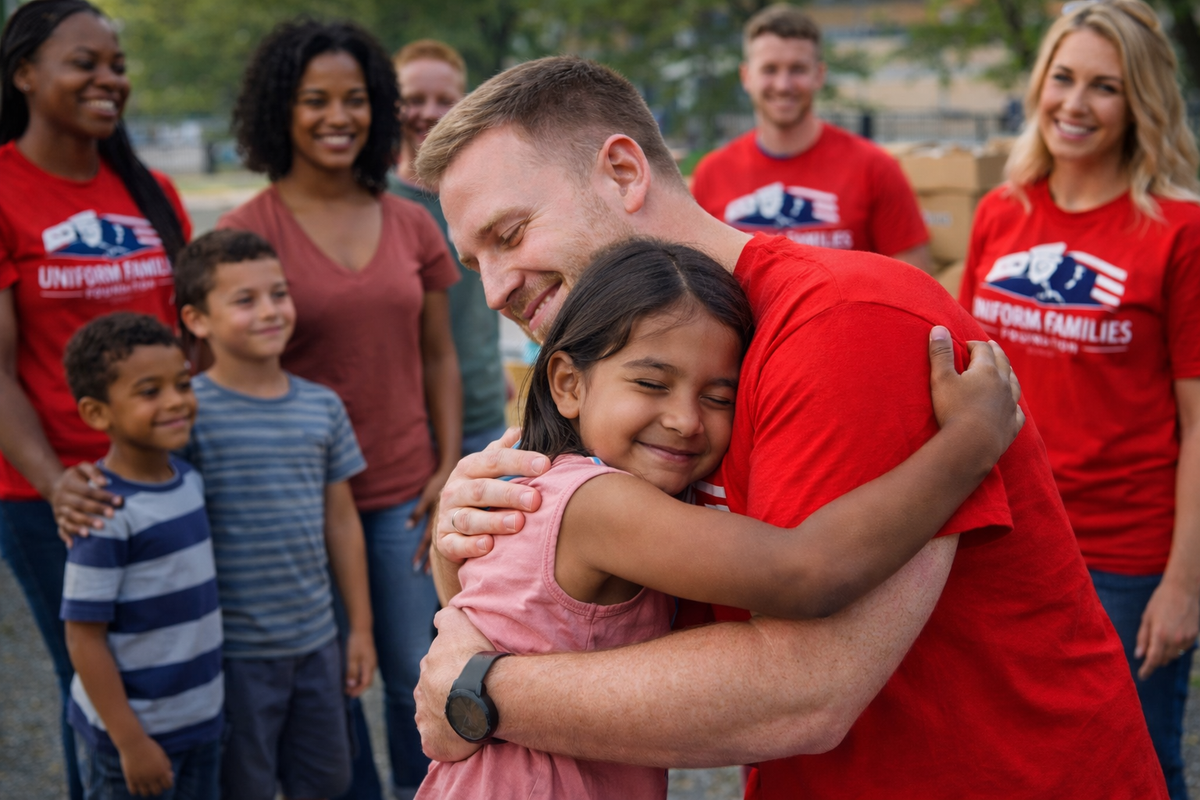 A warm embrace between family members